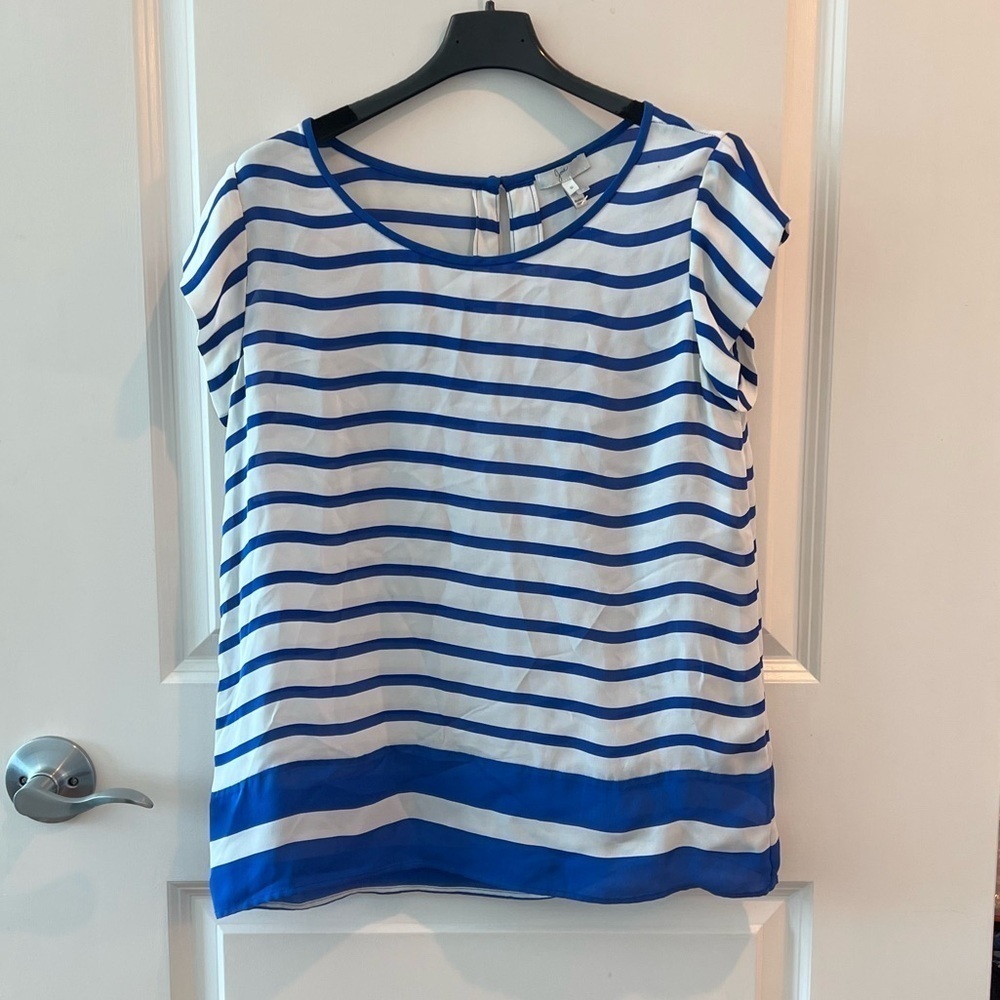 Joie Blue and White Striped Women's Top